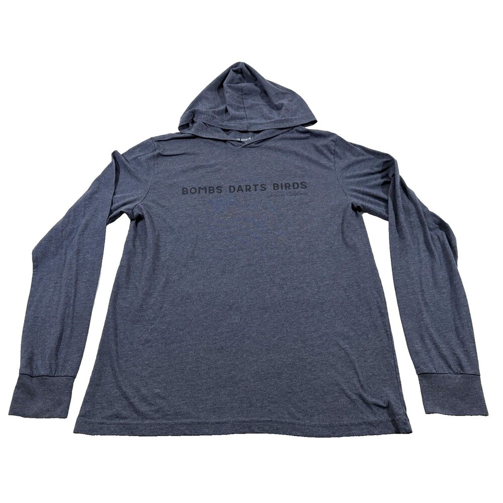 Bombs Darts Birds Hoodie Mens Blue Performance Pullover Thin Sweatshirt Sz Xl